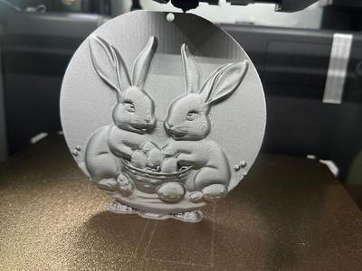 Easter Bunny Relief with Eggs