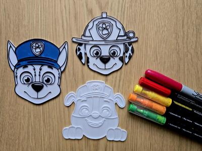 Paw Patrol DIY Coloring Plate Craft Fun Gift