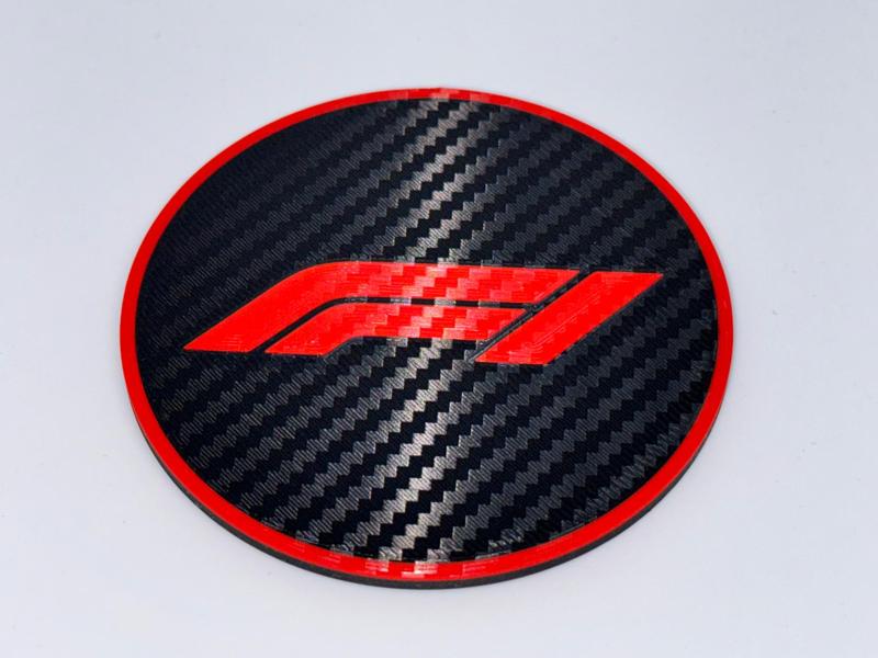 Carbon F1 Coaster with Holder - Carbon Fiber Finish 