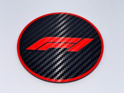 Carbon F1 Coaster with Holder - Carbon Fiber Finish 