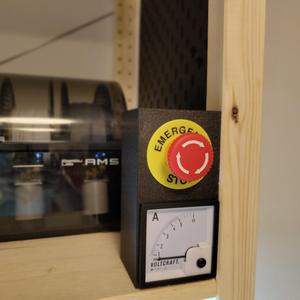 Enclosure for emergency stop and ammeter