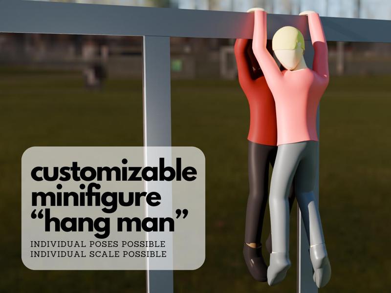 H0 Scale Minifigure "Hanging man"