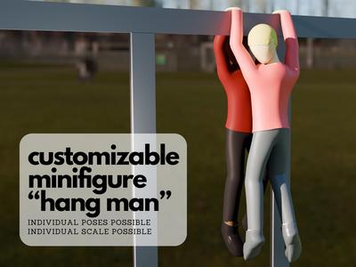 H0 Scale Minifigure "Hanging man"