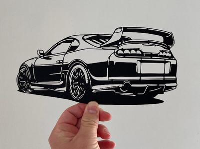 Wall Art car - Toyota Supra MK4 1990