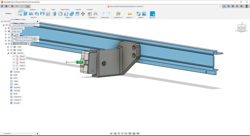 Sovol SV08 Filament runout sensor bracket