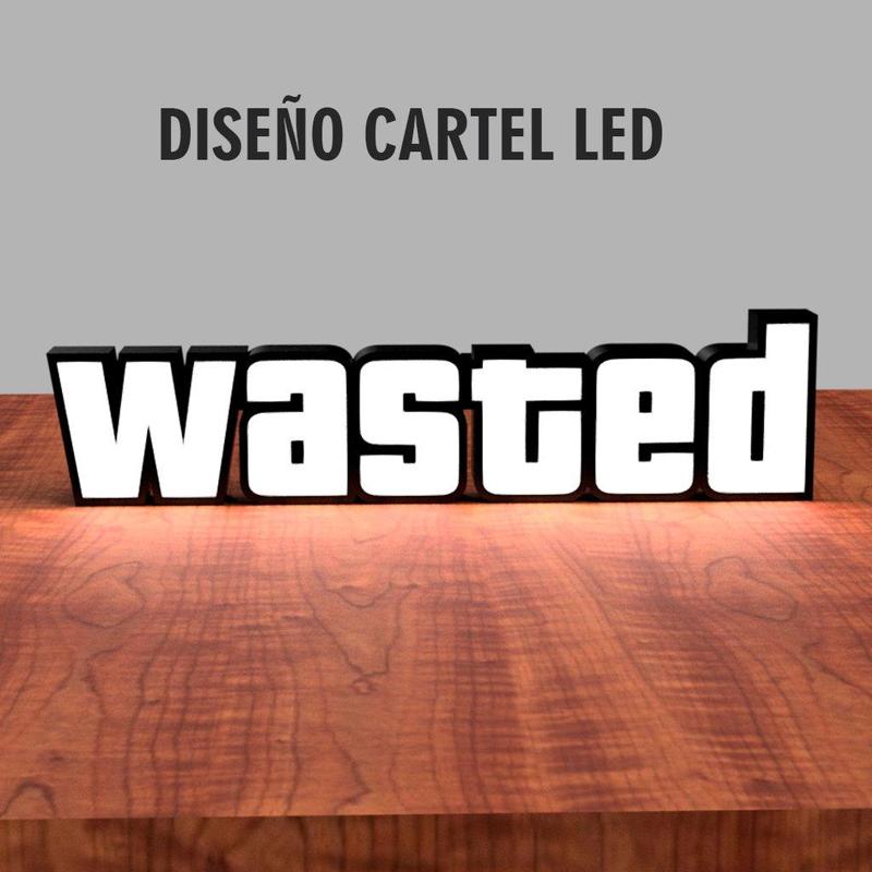 CARTEL LED " WASTED " - GTA - LED POSTER