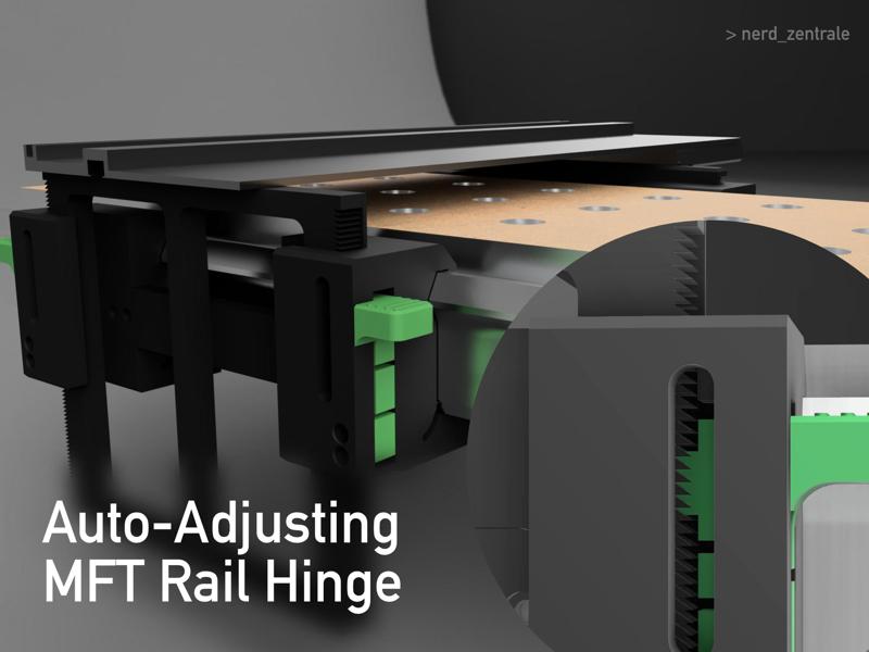 Auto Adjusting MFT Rail Hinge