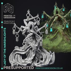 Lady of the Marsh Lights - Boss Monster - PRESUPPORTED - 32mm model