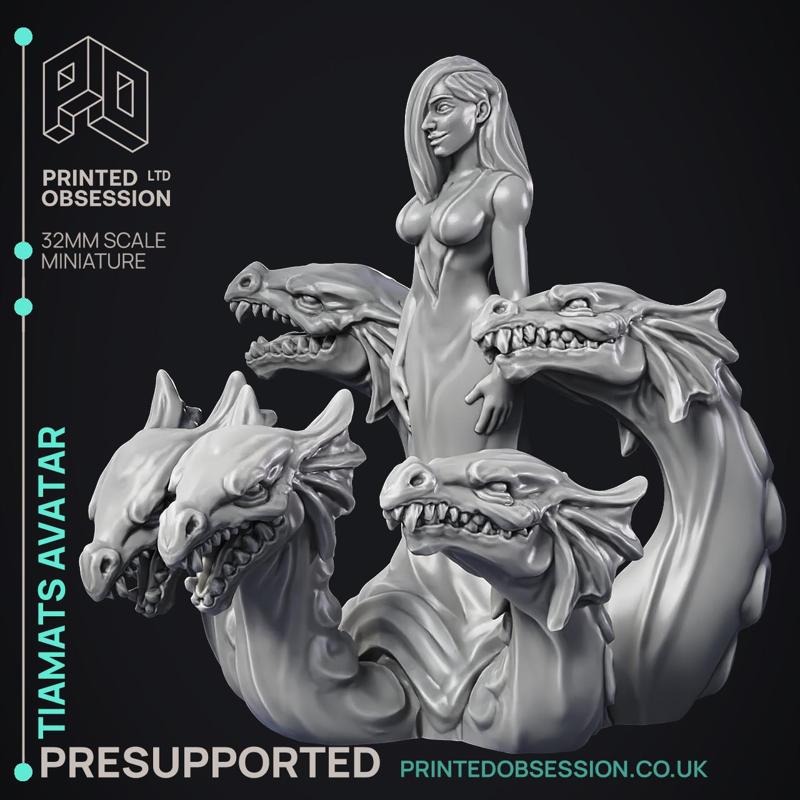 Tiamats Avatar - Boss Monster - PRESUPPORTED - Hell Hath No Fury - 32mm scale