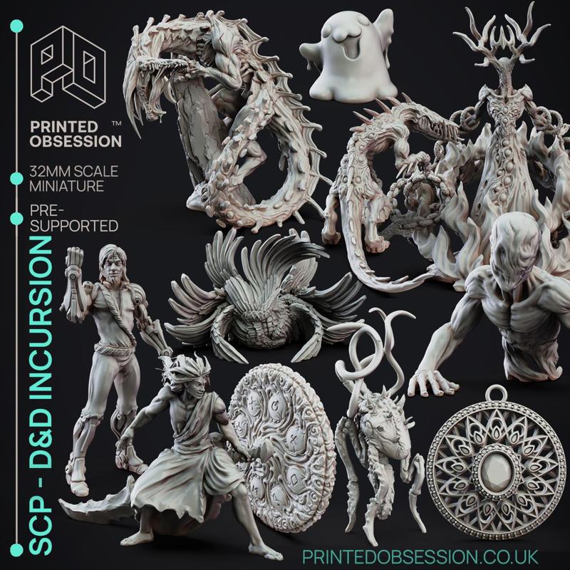 SCP  The D&D incursion  - 13 model pack - PRESUPPORTED - 32mm scale - Illustrated & Stated