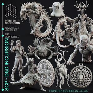 SCP  The D&D incursion  - 13 model pack - PRESUPPORTED - 32mm scale - Illustrated & Stated