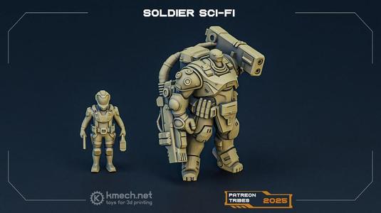 Sci-fi soldier miniature