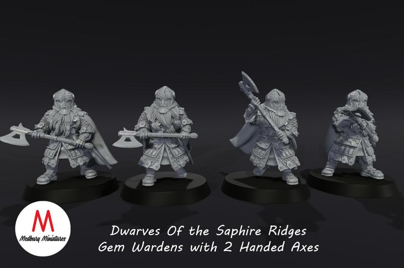 Dwarves of the Saphire Ridges Gemwardens with 2 handed Axes
