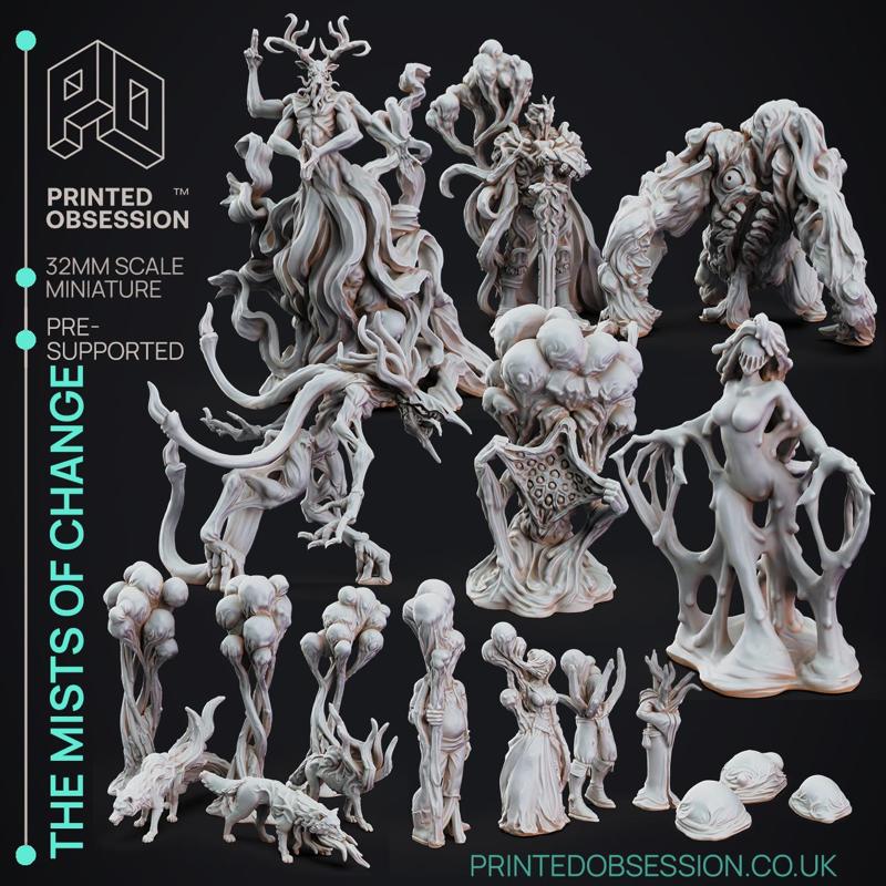 The Mists of Change pack- 21 Horror models - PRESUPPORTED - 32mm scale