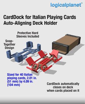 CardDock for Italian Playing Cards - Auto-aligning Card Deck Holder and Case