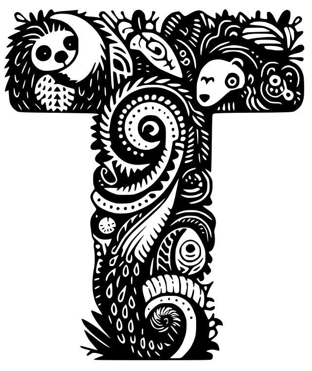 Silly letter T with hidden hedgehog (2)