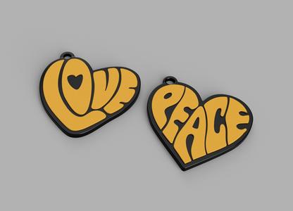 Peace and Love Keychain