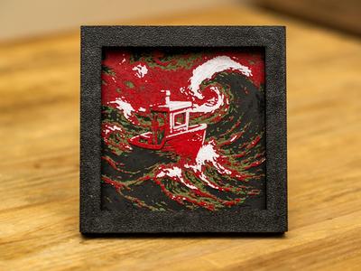 Square Benchy image with matching picture frame