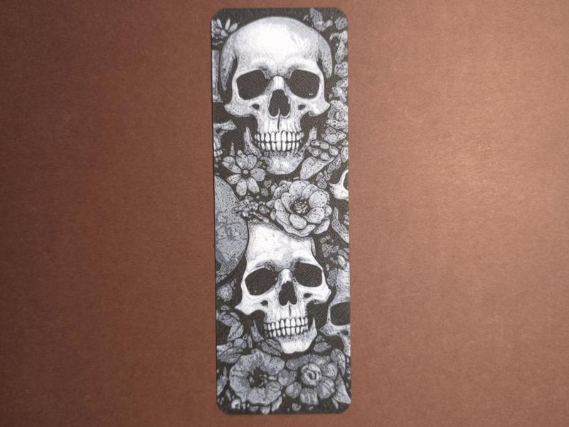 Skull And Flowers Bookmark