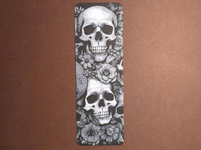 Skull And Flowers Bookmark