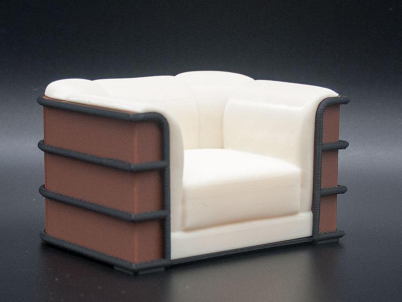 Majestic Art Deco Chair for dollhouse, scale 1:12