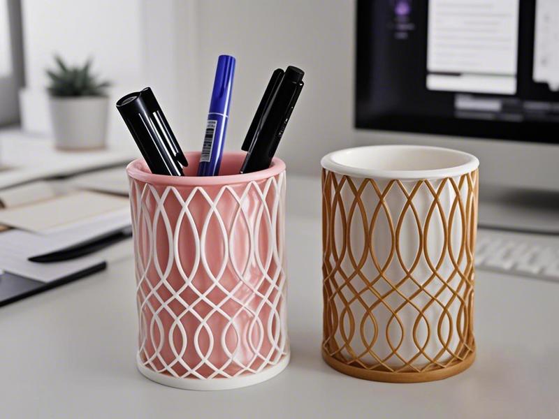 Elegant Pen Holder With Geometric Lattice Pattern