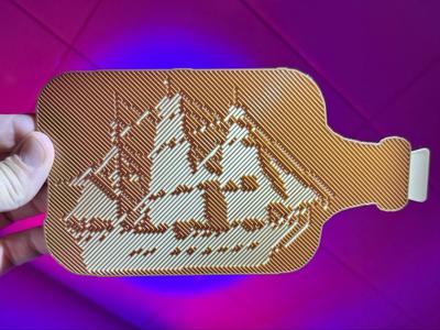 Holographic Effect Ship in a Bottle
