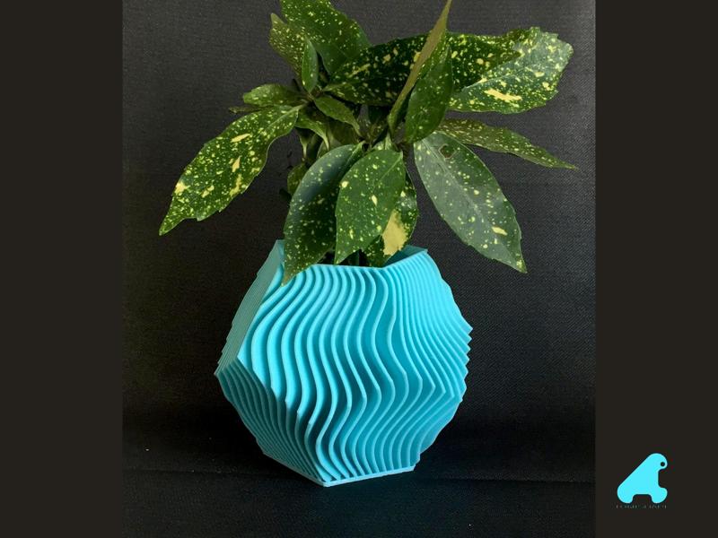POT DE FLEURS - PLANTES DODECADRE-RAYURES VAGUE