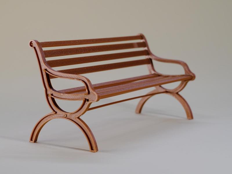 1:12 Scale Park Bench, Campus Bench, Street Bench