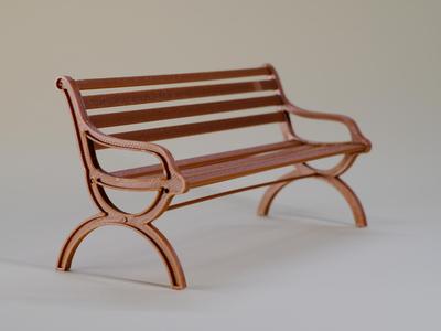 1:12 Scale Park Bench, Campus Bench, Street Bench