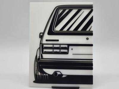 2D Wall Art Volkswagen Golf 1 GTI