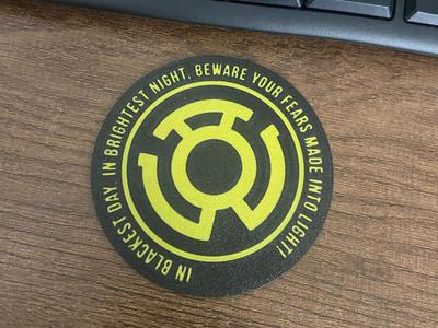 Yellow Lantern Oath Sinestro Corps Coaster Logo