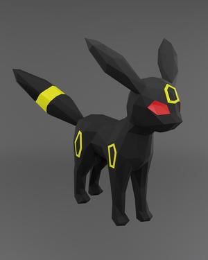 Low Poly Umbreon - Fan Art (Bambu Project and Multi-Part Included)