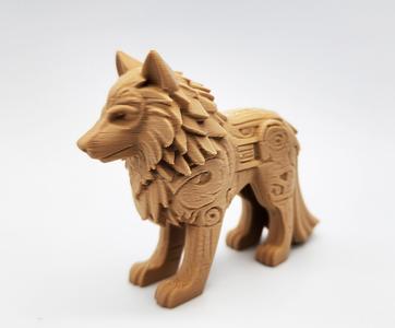 Wood-Carved Wolf Toy