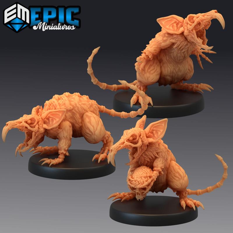 Giant Rat Revenant Set / Huge Mouse Zombie / Undead Animal Encounter
