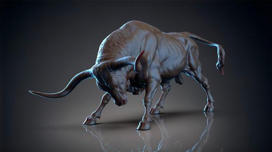 Bull - Texas Longhorn  I  3D Sculpting