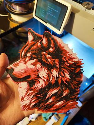 German shepherd,Wolfhound, Wolf, Beautiful Dog HueForge 4color