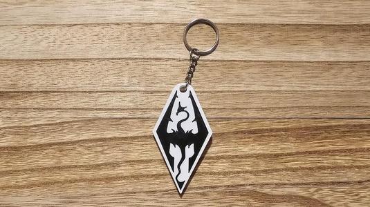 Skyrim Dragon Logo Keychain