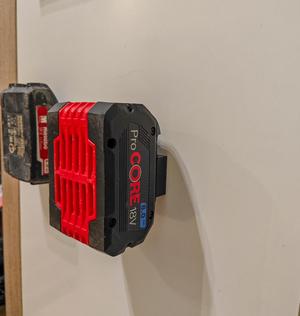 Metabo and Bosch procore battery wall hanger adapter
