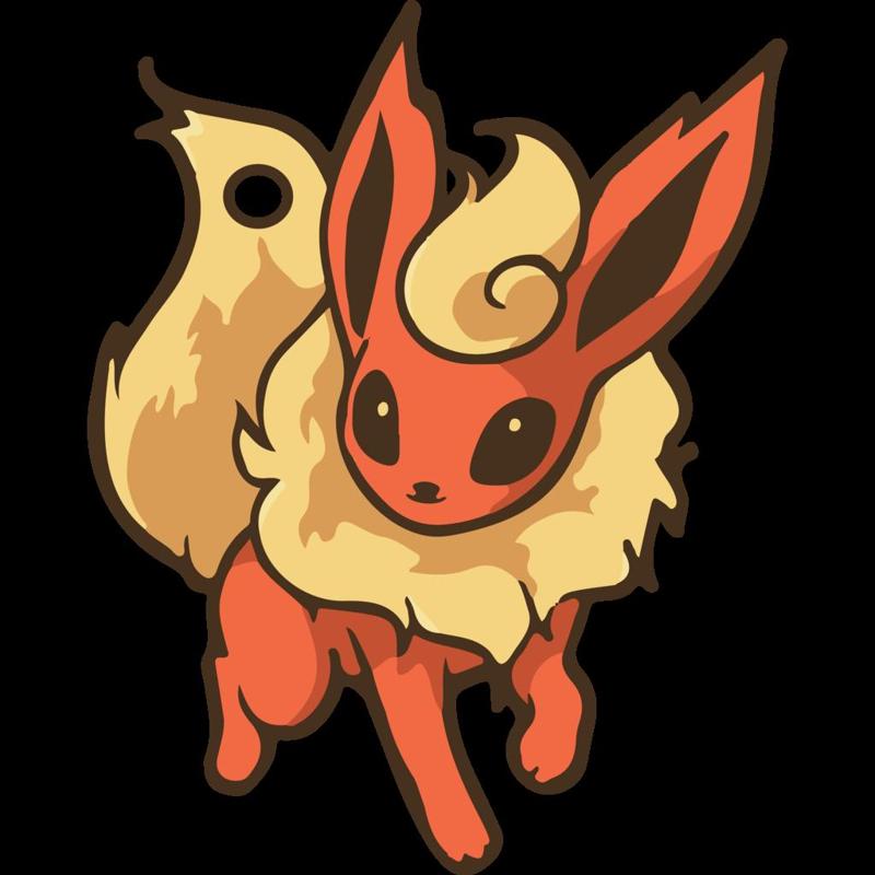 Flareon Keychain, Pokémon Keychain, Eevee Charm, Pokémon Charm, 3D Printed Keychain