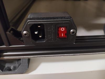 Tronxy X5SA PSU EC13 socket with switch holder for 2020 extrusion profile
