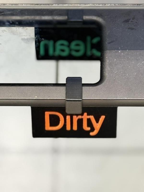Cleanliness — Status Flip Sign for Dishwasher