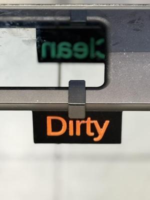Cleanliness — Status Flip Sign for Dishwasher