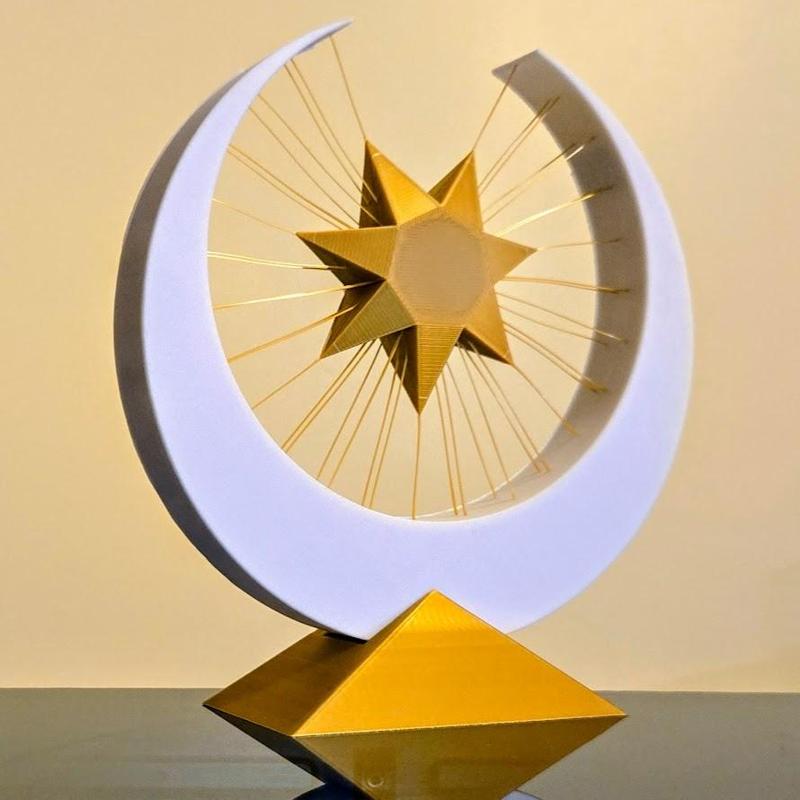 String Art Moon and Star