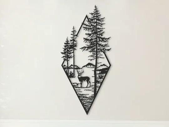 Deer in the Wood Wallart 2D