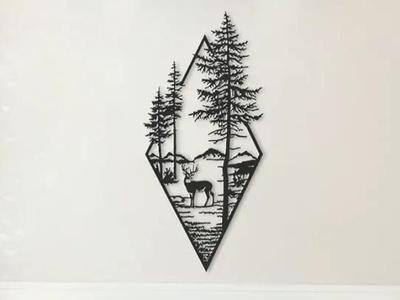 Deer in the Wood Wallart 2D