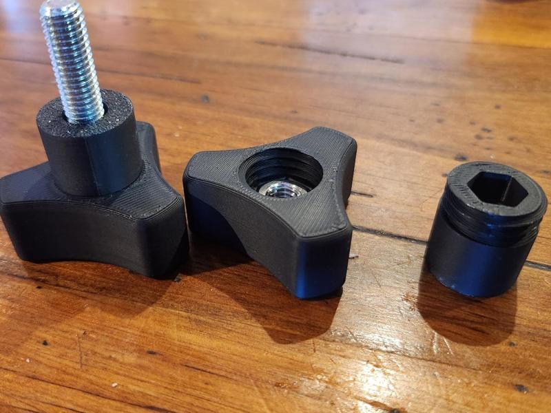 3D PRINTED STAR KNOBS FOR M8 SCREWS AND NUTS 