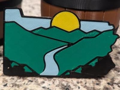 Pennsylvania Mountain Sunset Keychain 