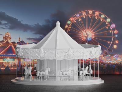 Horse Carousel at the Carnival