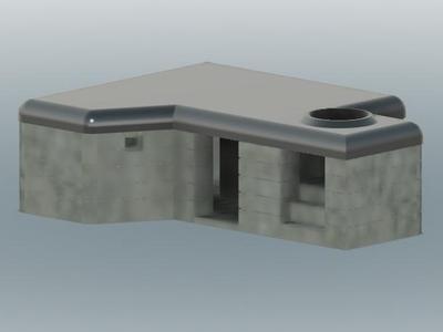 Bunker WW2 wargaming tabletop terrain diarama V1